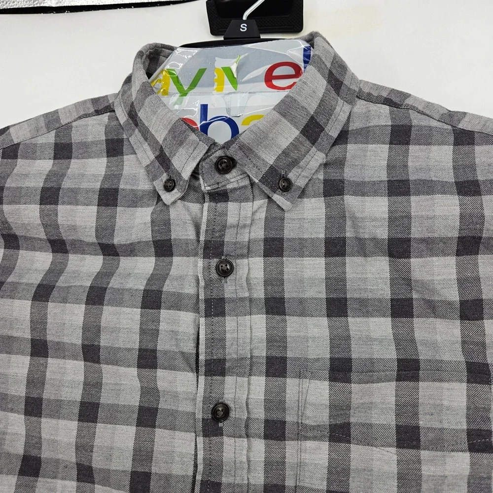 Banana Republic Shirt Mens Medium Button Up Luxe Flannel‎ Plaid Long Sleeve